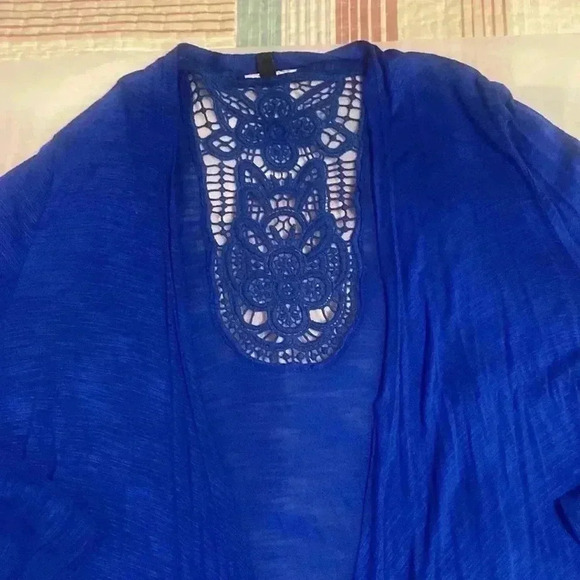 Cotton/viscose asymmetrical front edges  decorative summer blouse New ! - Picture 3 of 6